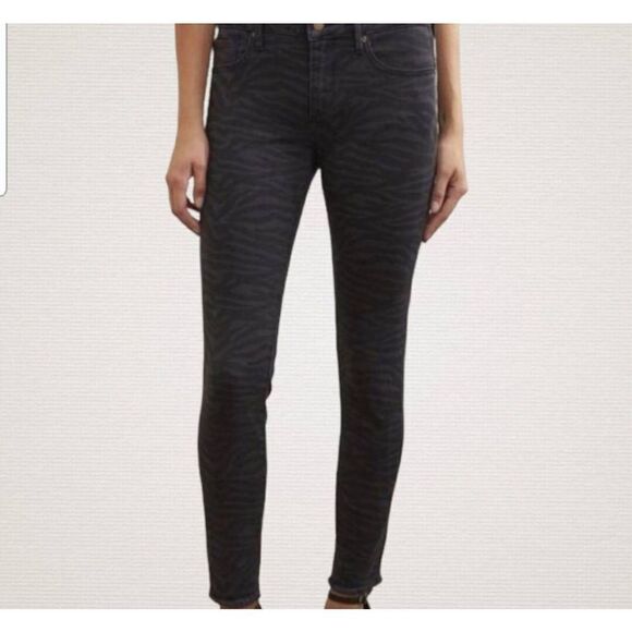 Driftwood Jackie Zebra Animal Print Raw Hem Skinny Jeans sz 29x28 - Picture 1 of 5